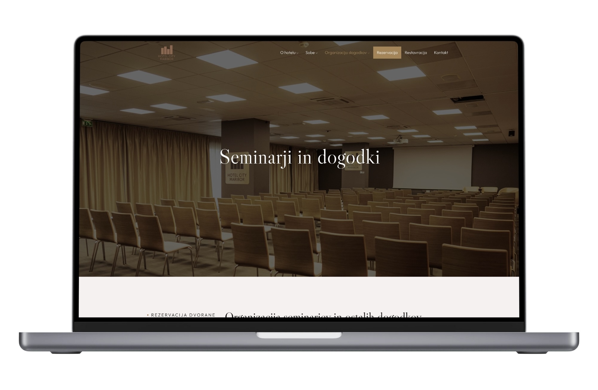 UX zasnova strani za Hotel City Maribor